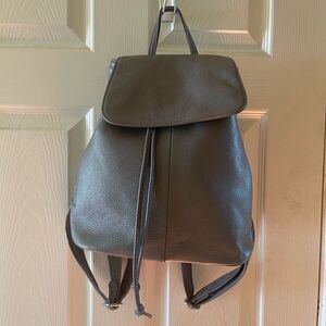 BOYATU pebble leather gray fashion backpack bucket style with silver acc…